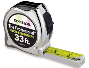 Picture of Komelon- The Professional 33ft. Chrome Tape Measure- 1001599-01